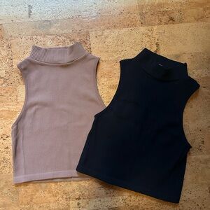 Zara Sleeveless Ribbed Mock Neck Tops Bundle